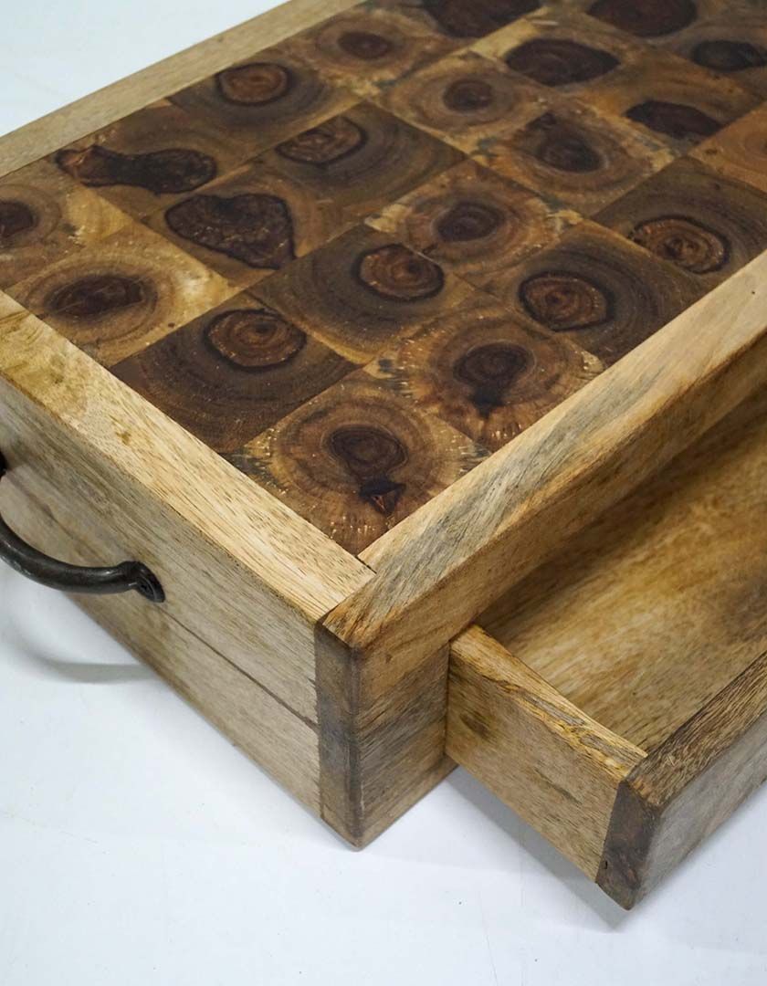 Trademark Living Food træbræt med skuffe