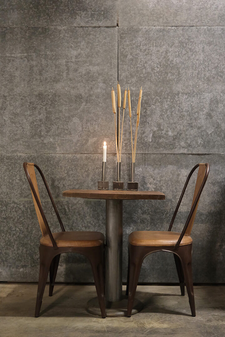 Trademark Living Living spisebordsstol med høj ryg - rust med læder