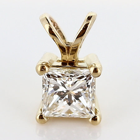18K Gold Solitaire Pendant 0.50 cttw Diamond