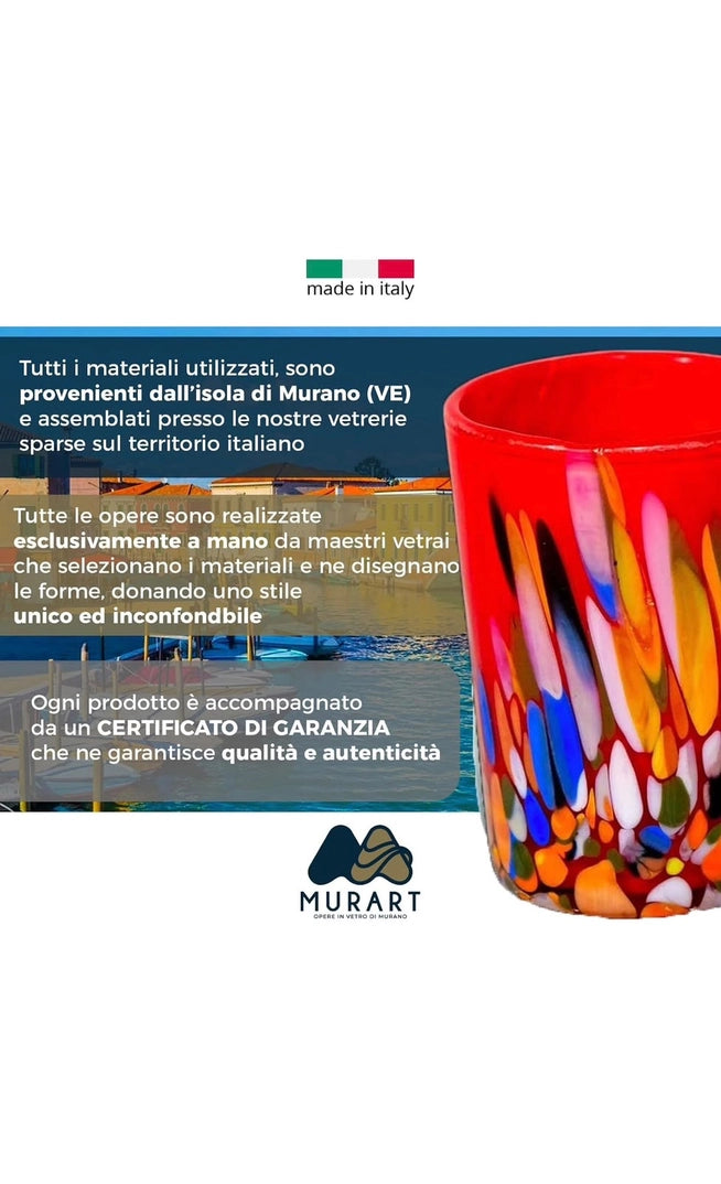 Cicchetto Kollektion Roma Rød i Murano-glas - Æske med 6 stk.