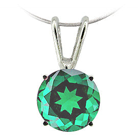 14K White Gold Solitaire Pendant 1.00 cttw Emerald