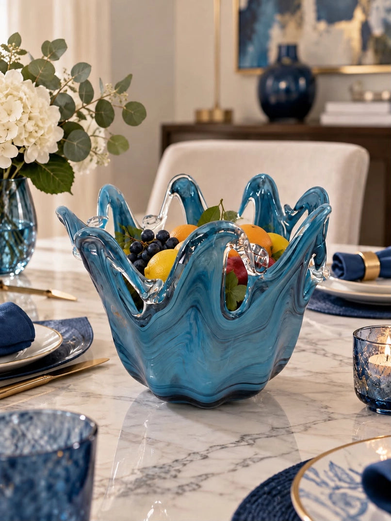 Vaso calamari- Murano-glas - Blue