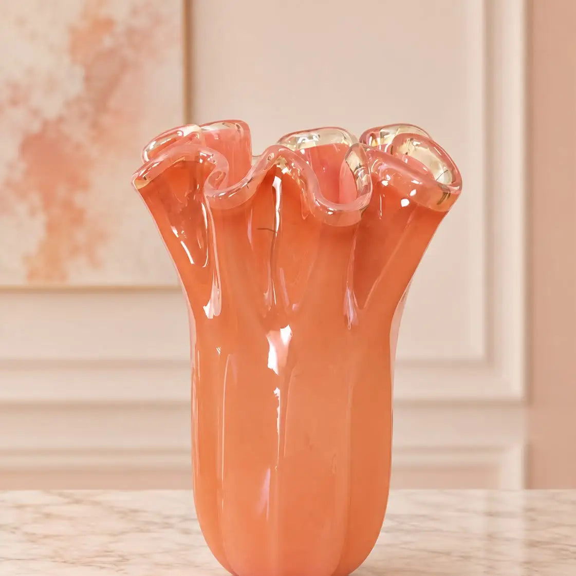 Vaso Fazzoletto - i mundblæst muranoglas fra Murano - H 31 cm.