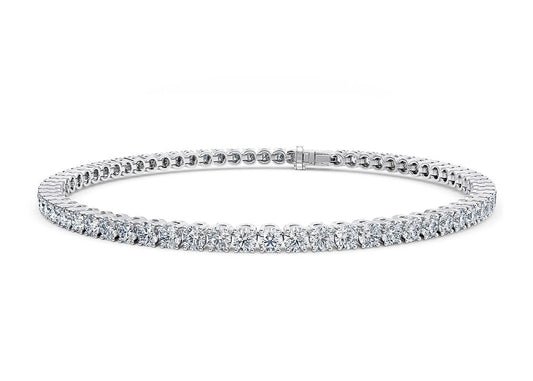 TENNISARMBÅND I PLATINBELAGT SØLV ISAT 5,00 LAB MOISSANITE