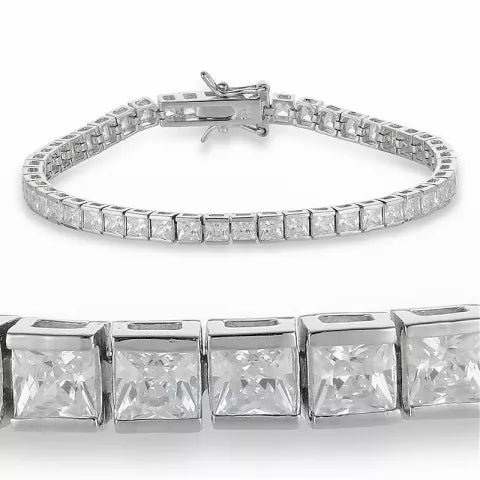 ARMBÅND PLATINBELAGT SØLV 10 ct. ZIRKON.