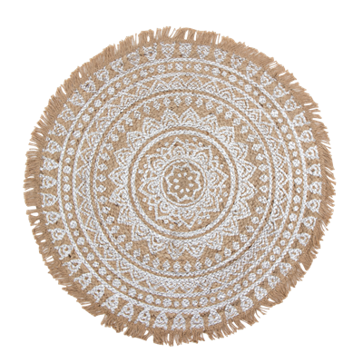JUTE RUG - SILVER PRINT