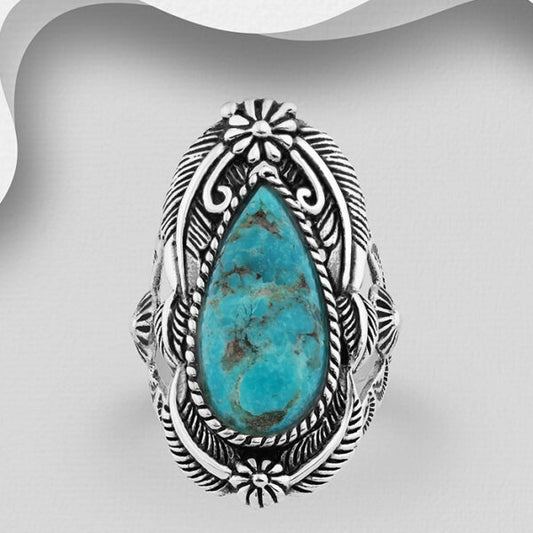 SILVER OXIDIZED FLOWER, SWIRL