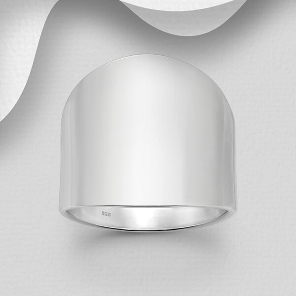 SILVER BAND RING, 20 MM WIDE