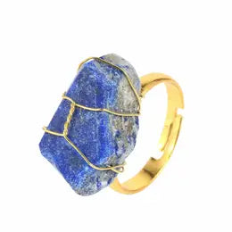 RING LAPIS LAZULI RÅ GOLD