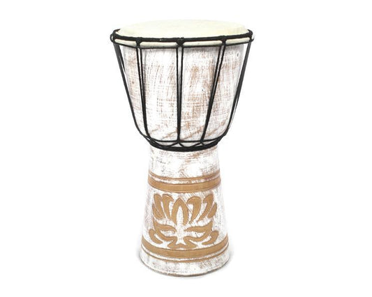 DJEMBE DRUM - LOTUS WHITE