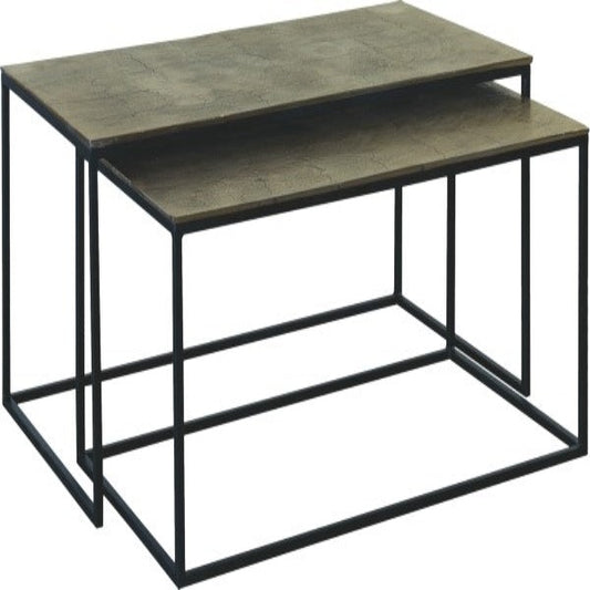 METAL SOFABORDE, ANTIK SILVER  44x90x51/49x100x56