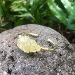 ARMBÅND CITRIN RÅ GUL KRYSTAL
