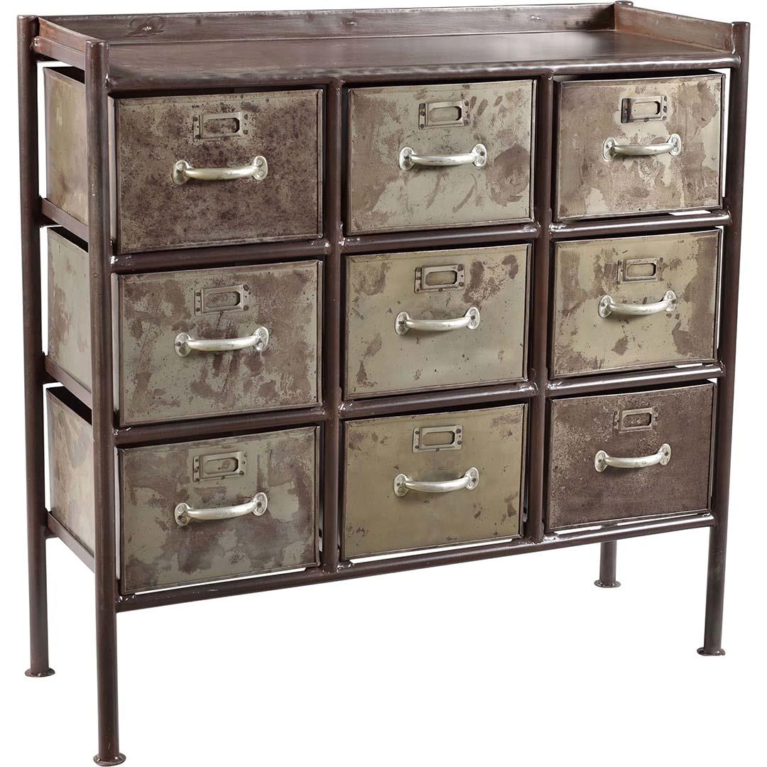 IRON DRESSER - 9 DRAWERS BLACK
