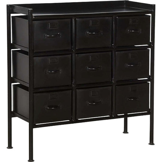 IRON DRESSER  - 9 DRAWERS BLACK