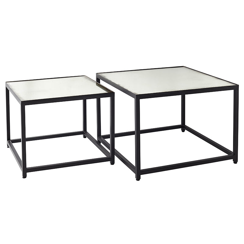 GLASS/METAL COFFEE TABLE/SET 2. KAN OSSE KØBES ENKELT VIS.