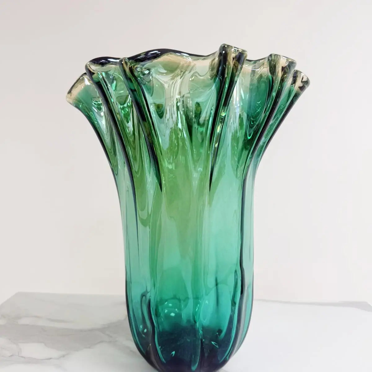Vaso Fazzoletto i grøn glasmasse - H