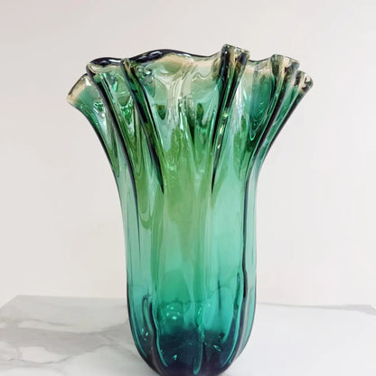 Vaso Fazzoletto i grøn glasmasse - H