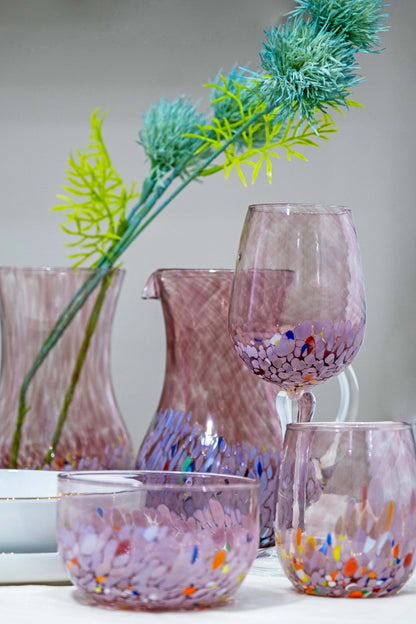 Bicchiere da vino, Elegance -lilla i mundblæst Murano-glas