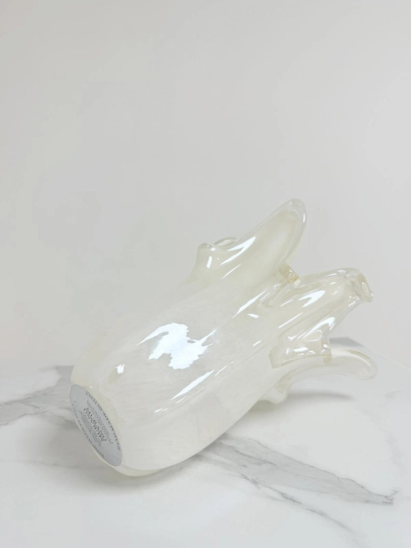 Vaso Giusy, elfenbensfarvet i muranoglas - H 25 cm.