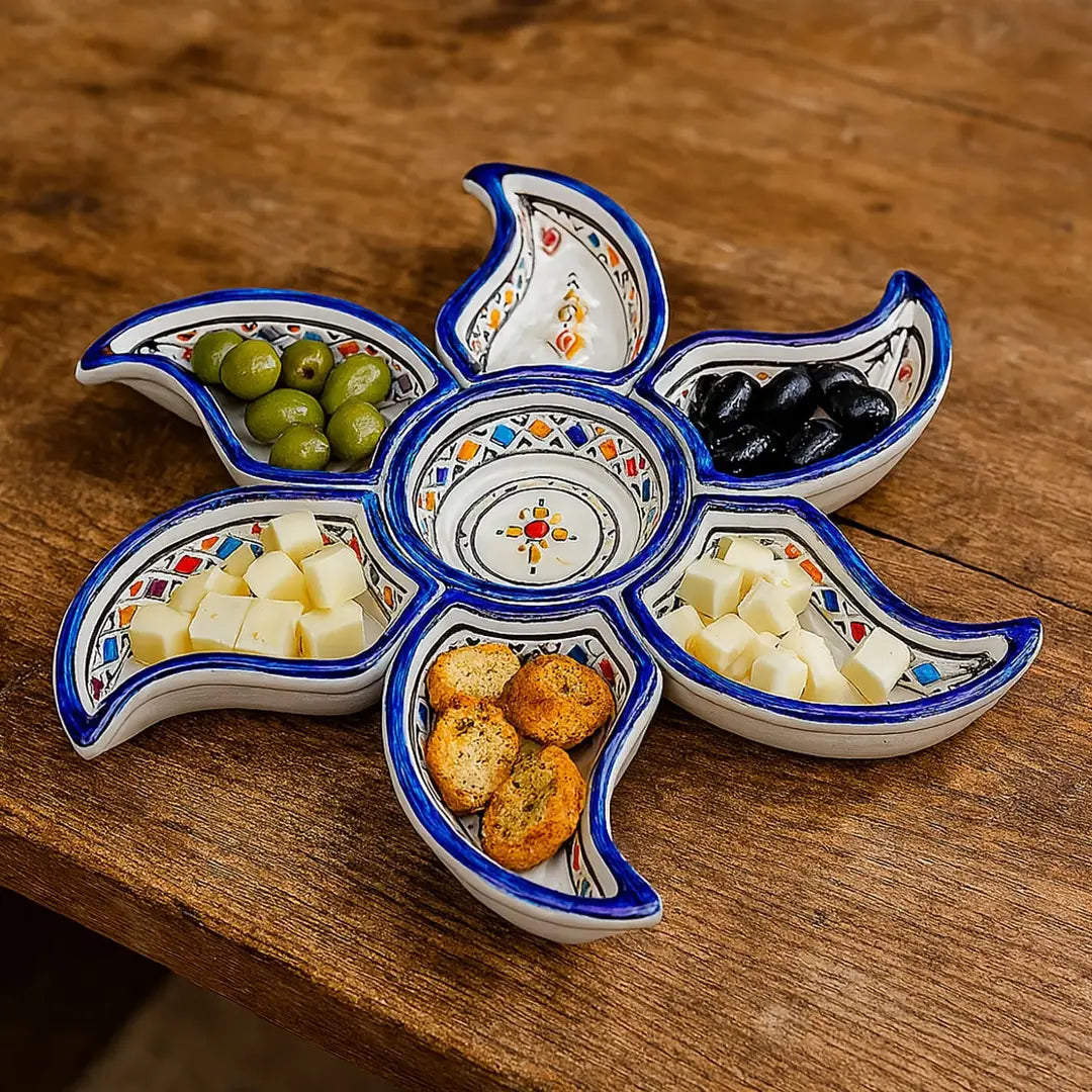 Håndmalet Tunisiansk Keramik Antipastiskål