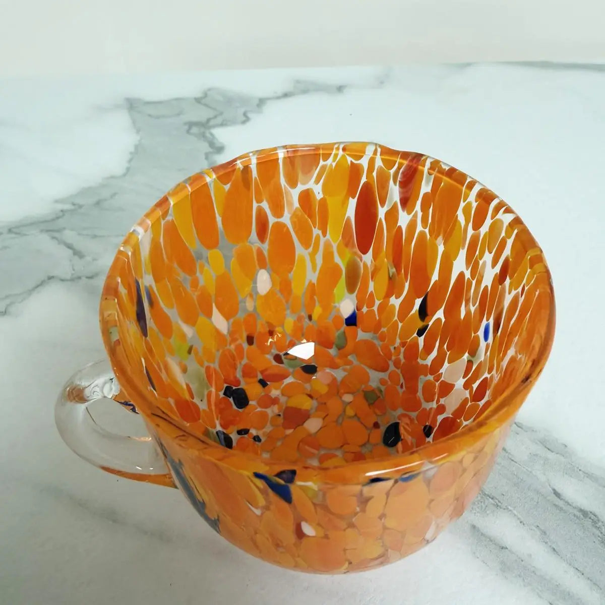 Orange cappuccino-kop i muranoglas 250 ml