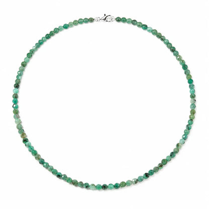 Smaragd Emerald halskæde, 925 sterling sølvlås, ca. 45 cm