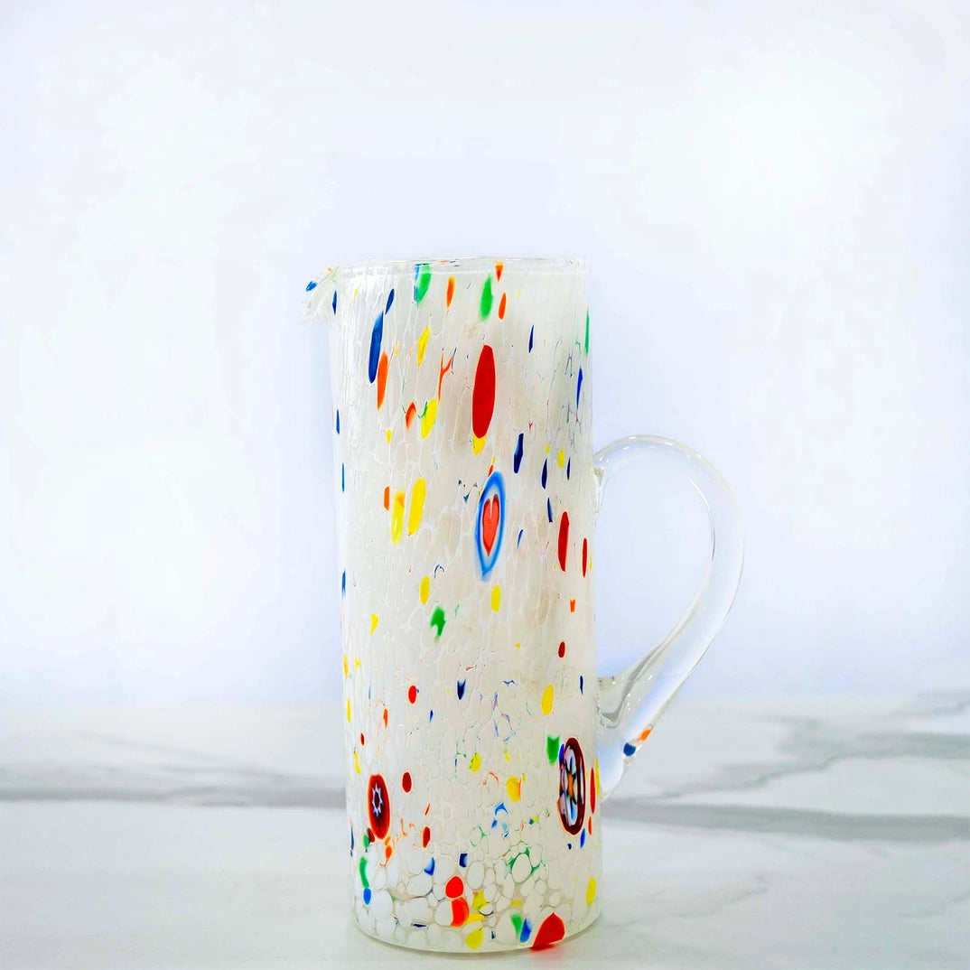 Kande - B1 hvid i mundblæst Murano-glas 1000 ml