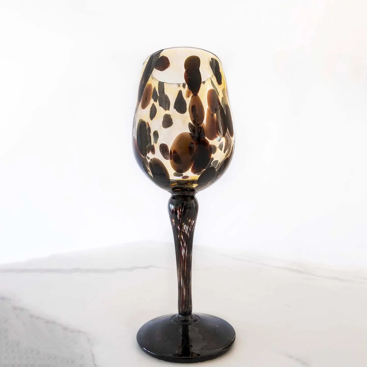 Bicchiere - AniBalier-kollektionen - sort base i Murano-glas