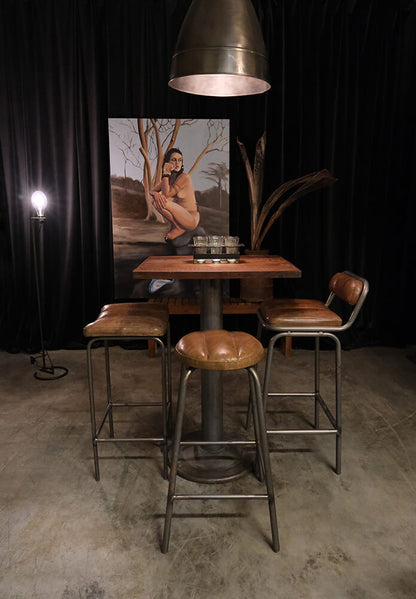 Trademark Living Brooklyn barstol med lædersæde