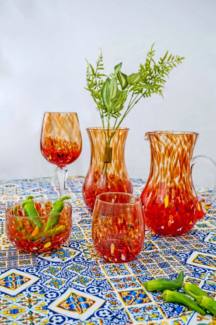 Calice Elegance Rød i mundblæst Murano-glas
