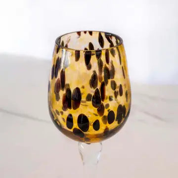 Bicchiere da vino - fra Animalier-kollektionen med transparent Murano-fod - H 24 cm.