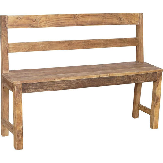 Smal gammel træbænk  i genbrugstræ