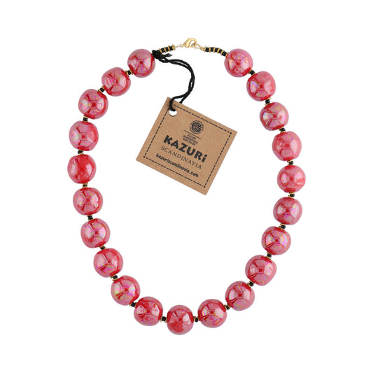 Perlekæde - PlainRound - Bright Red mop