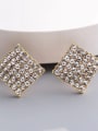 CLUSTER EARRINGS SILVER - MOISSANITE - 18 KT GOLDPLATED.