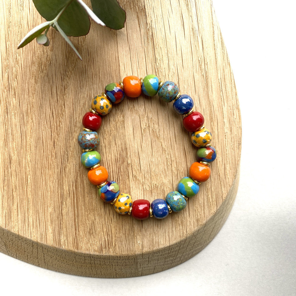 Perlearmbånd elastik - Crazy parrot