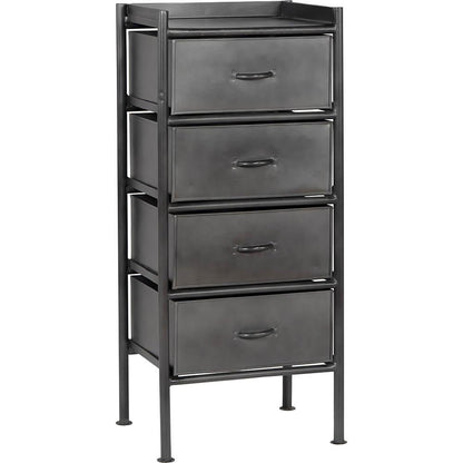 Kommode grå - 4 skuffer - jern.