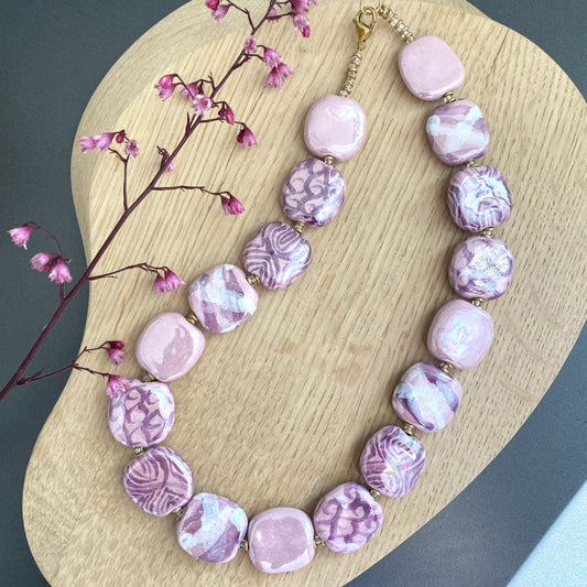 Perlekæde - Pebbles - Violet ice