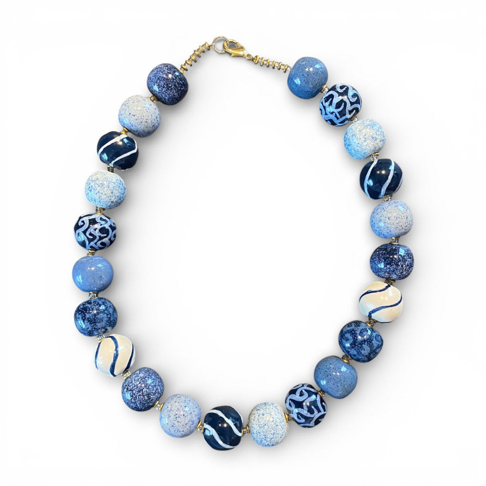 Perlekæde - Candy Ting - Blue and white