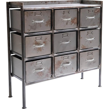 Kommode jern - 9 skuffer