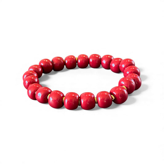 Perlearmbånd - Bright red