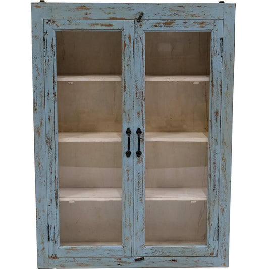 Vægvitrine med to låger - træ.