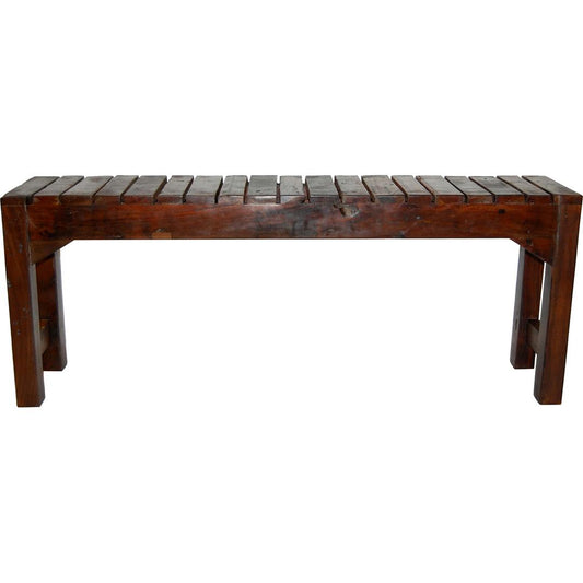 Rustik træbænk i genbrugstræ - med lameller