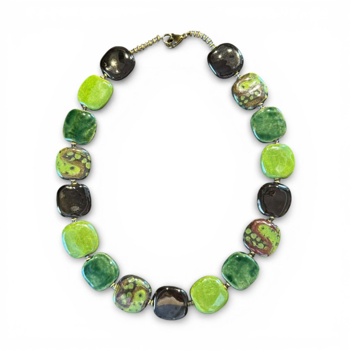 Perlekæde - Pebbles - Clear Green