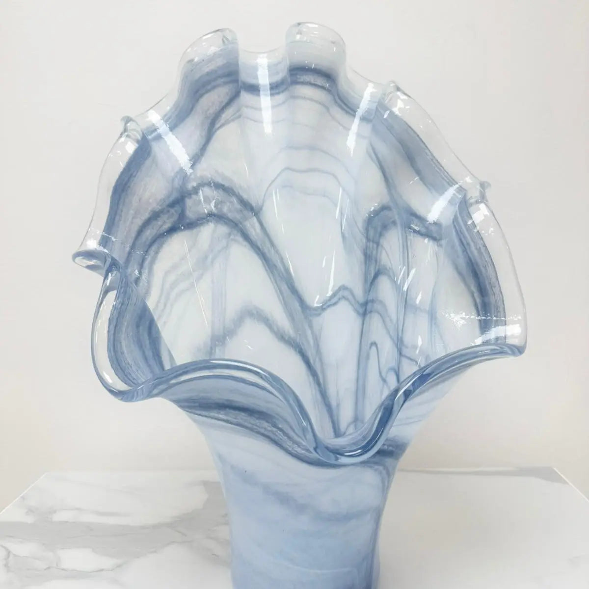 Vaso Pavone Lavagna i mundblæst glas fra Murano - H 45 cm