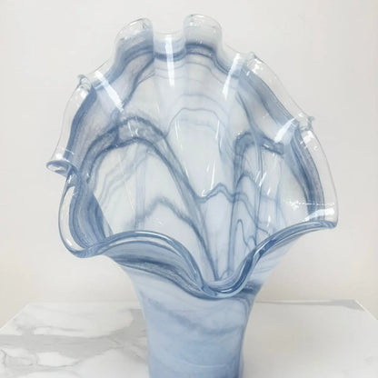 Vaso Pavone Lavagna i mundblæst glas fra Murano - H 45 cm