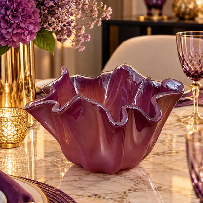 Lilla "Fazzoletto"  i Murano-glas - H