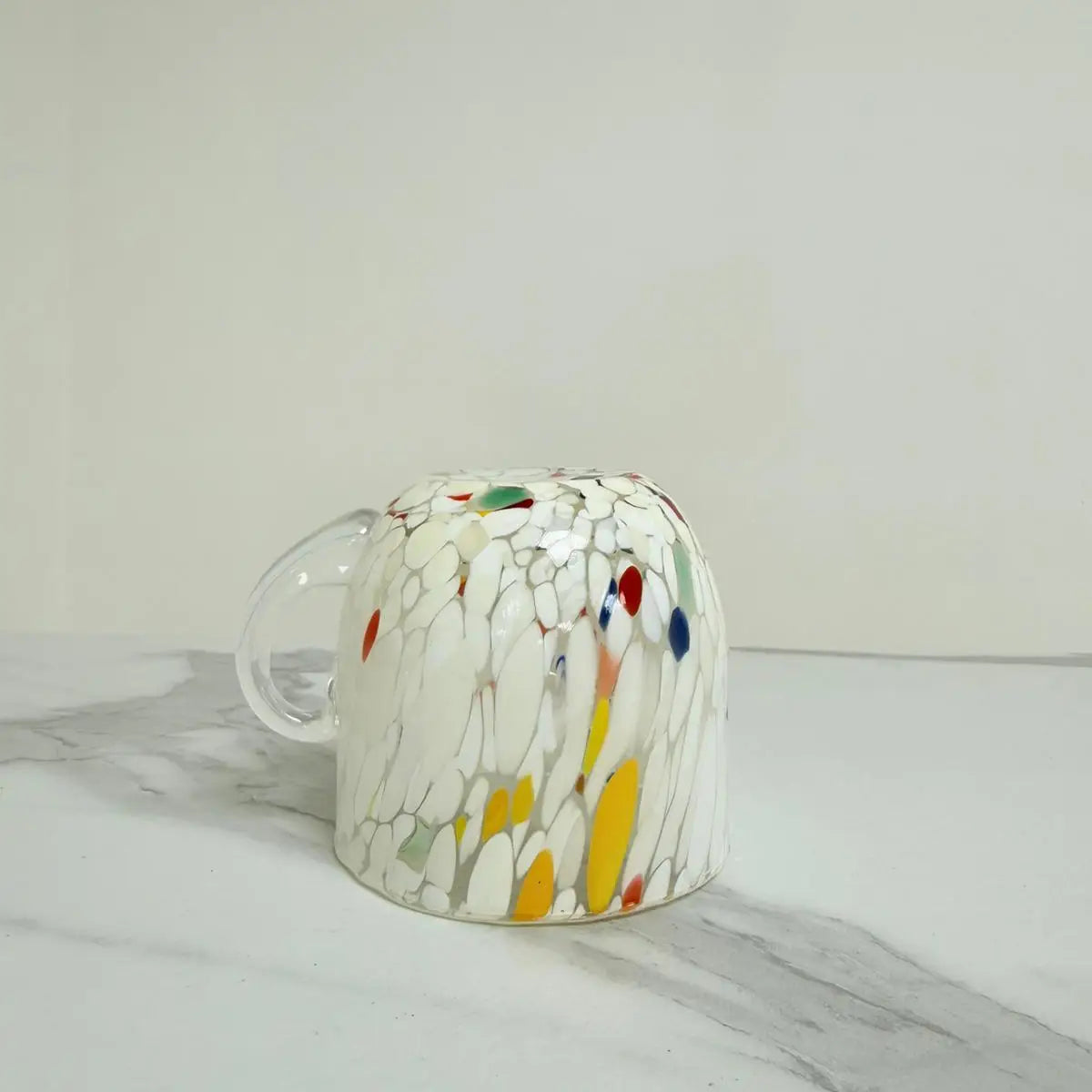 Cappuccino-kop i elfenbenfarvet Murano-glas 250 ml