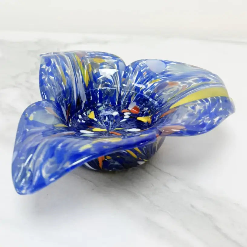Stor blå askebæger i Murano-glas
