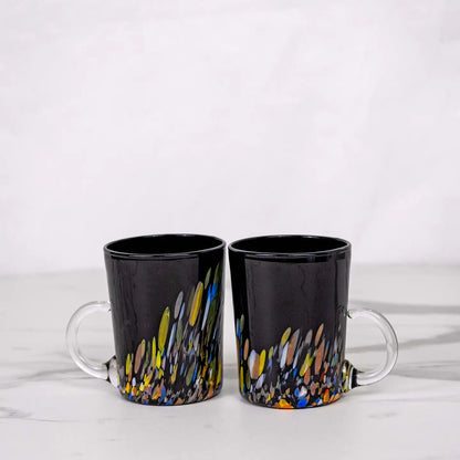 Kop Serie Roma sort i Murano-glas