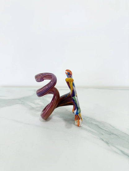 Blomst med 6 kronblade, lilla glasstage i Murano-glas